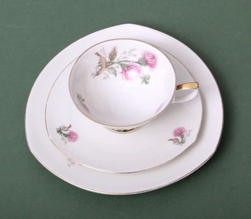 Porcelain trio - cup, saucer, plate