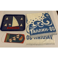  Towel, tray and pennant 