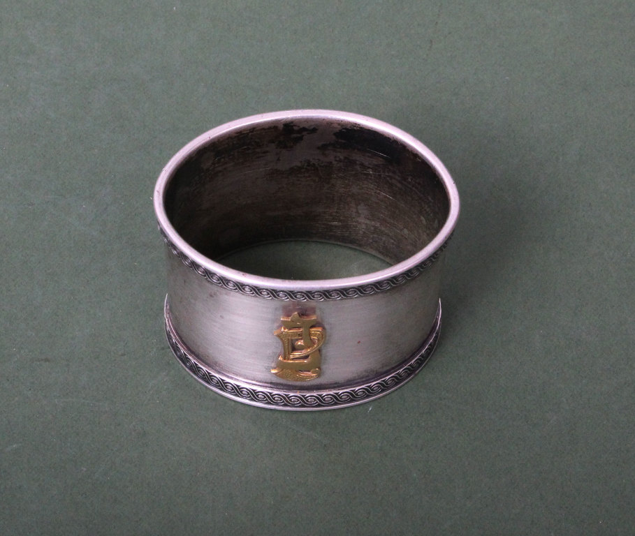 Silver napkin ring with gold lining