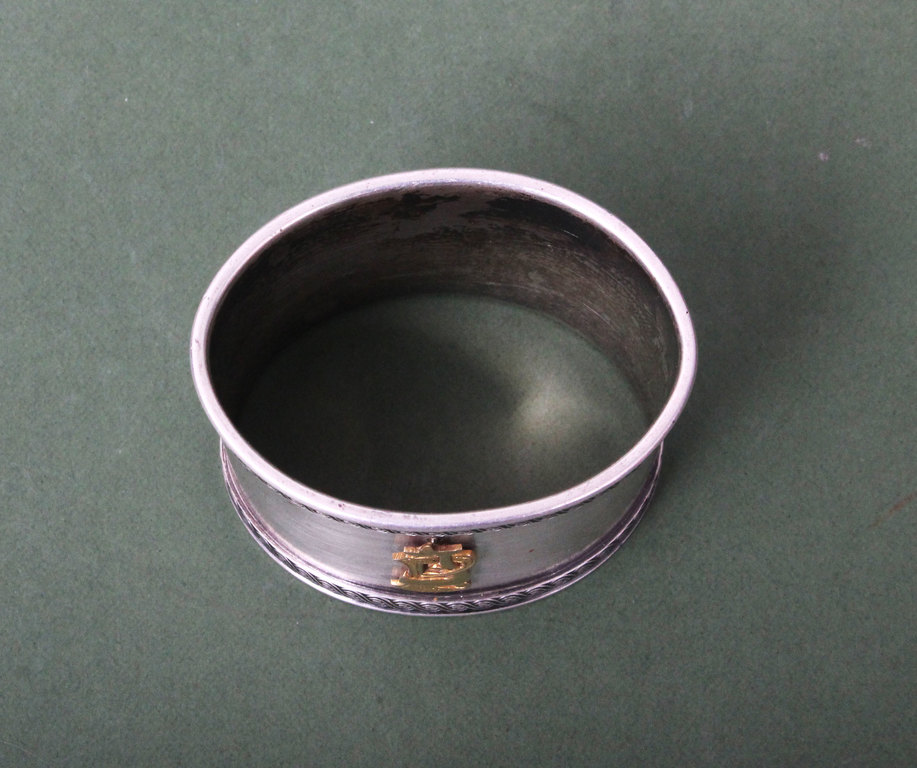 Silver napkin ring with gold lining