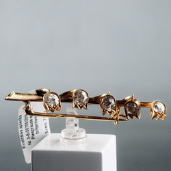 Golden brooch with diamonds ''Snowdrops''