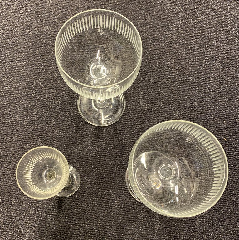 Three glass glasses