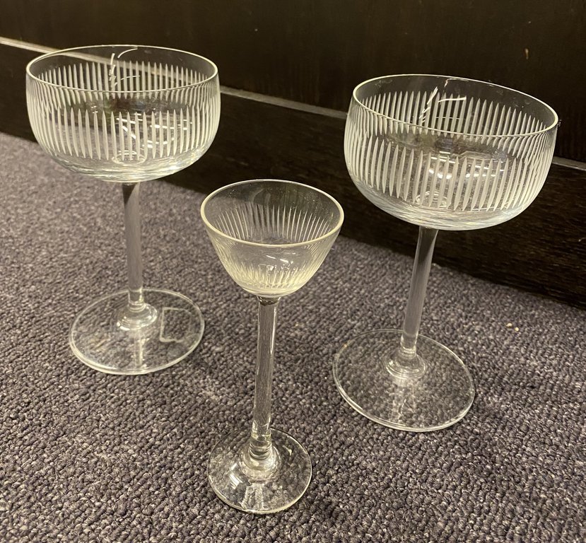 Three glass glasses