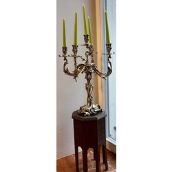 Bronze candlestick for five candles Rococo style 19th century France Bronze Refurbished, perfect condition. 10kg Height 61cm