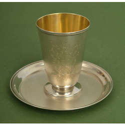 Silver goblet with tray