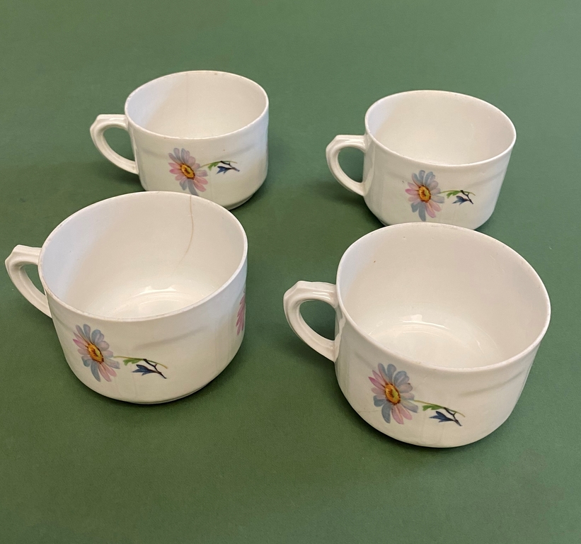 Incomplete coffee set with flowers