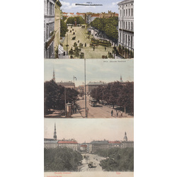 3 postcards - Riga. Alexander Boulevard