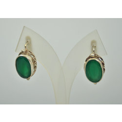 Silver earrings with natural chalcedony.