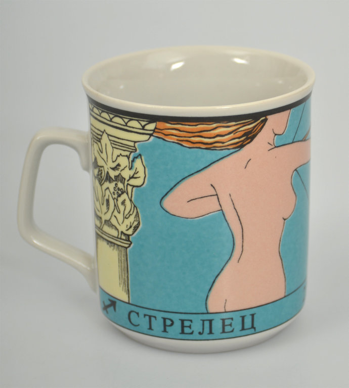 Painted porcelain mug
