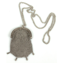 Silver bag with chain
