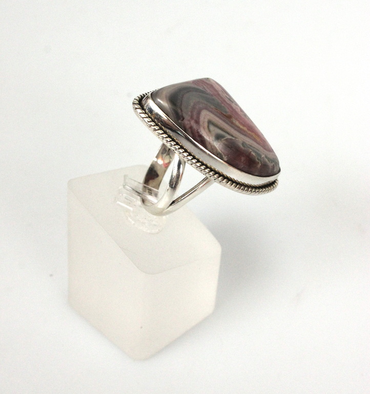 Silver ring with colored stone