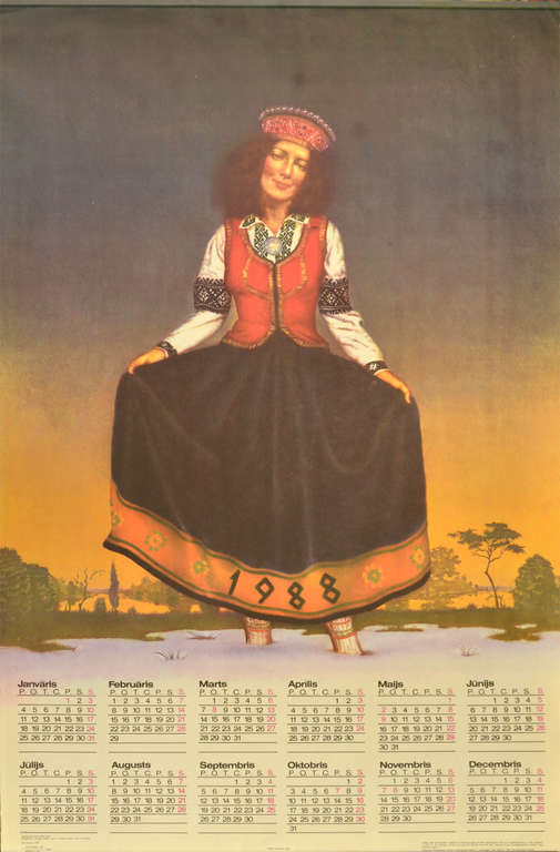 1988 г. календарь.