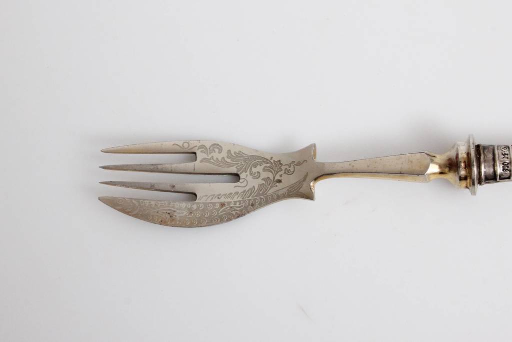 Fork and knife set for fish dishes