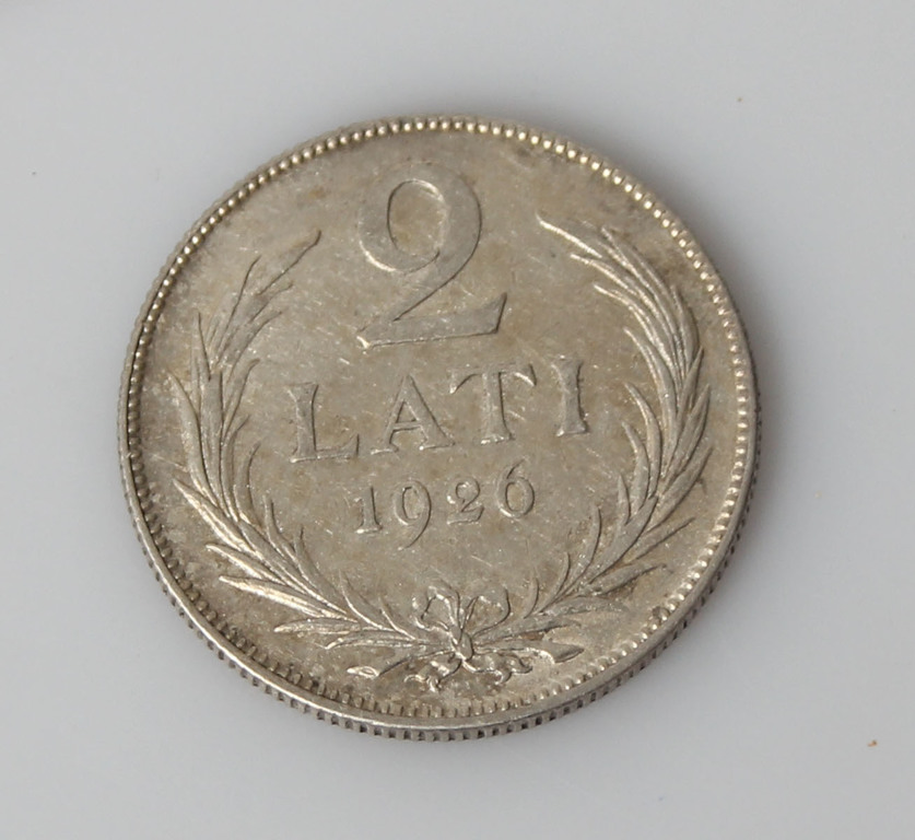 Silver coin of 2 lats - 1925th