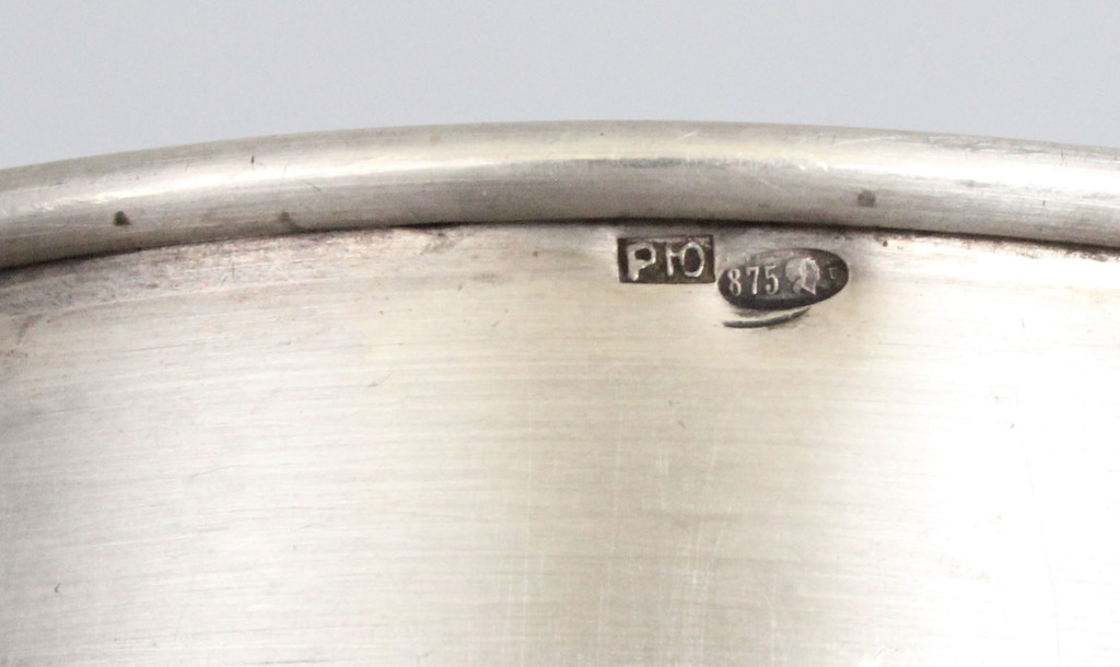 Silver cup with engraving ''