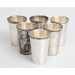 Silver cups (6 pcs.)