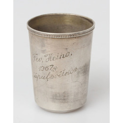 Silver chalice with donation inscription