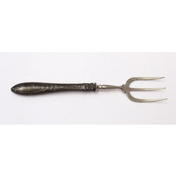 Metal fork with silver handle