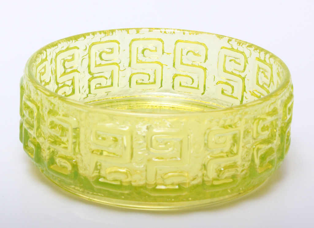 Uranium glass fruit bowl