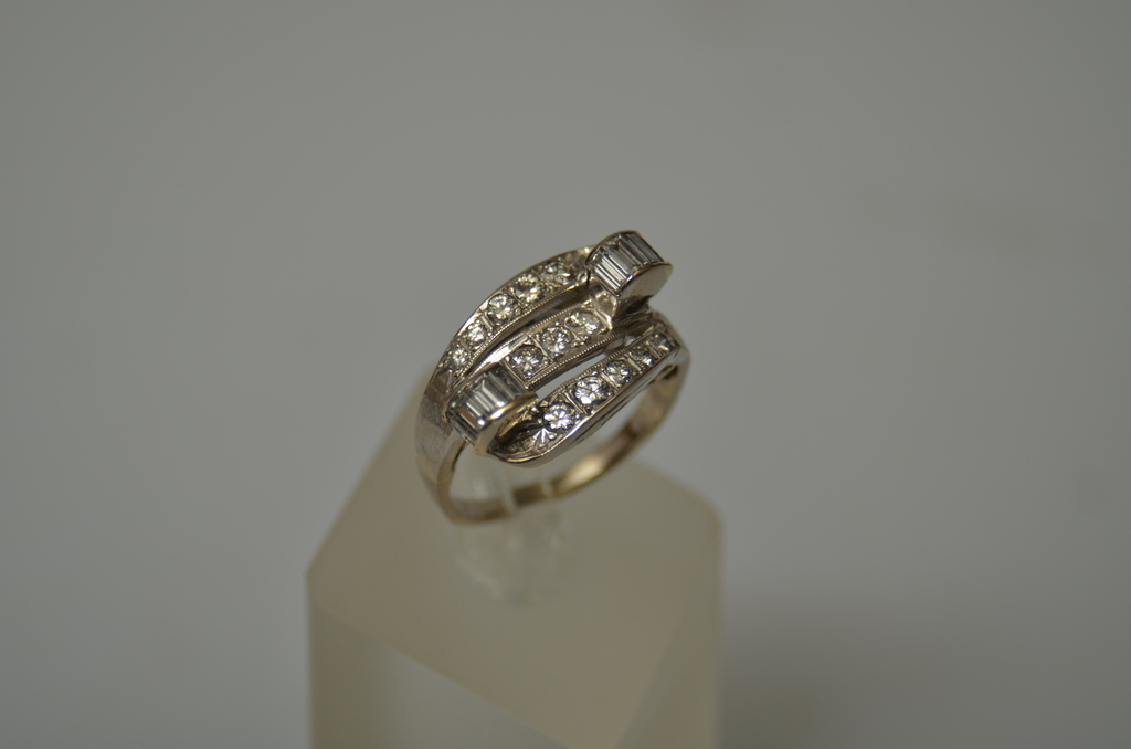 Gold ring with diamonds in the shape of a torus