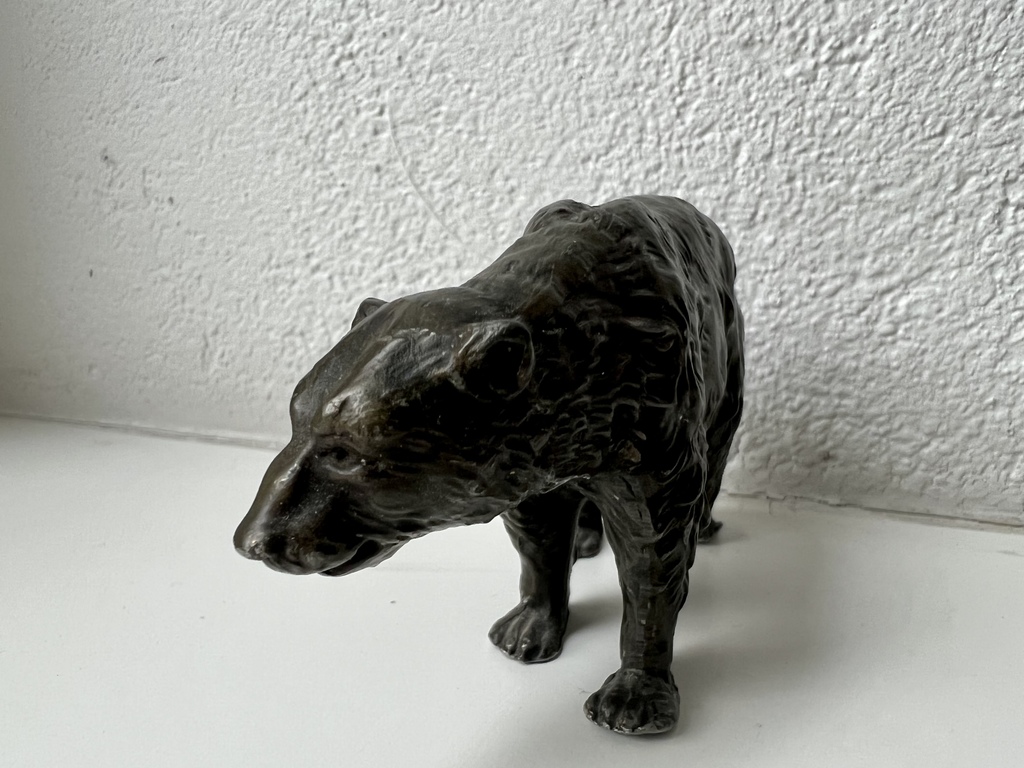 Figure of a bear made of metal