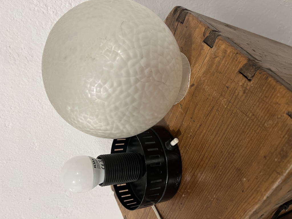 Table lamp with glass shade