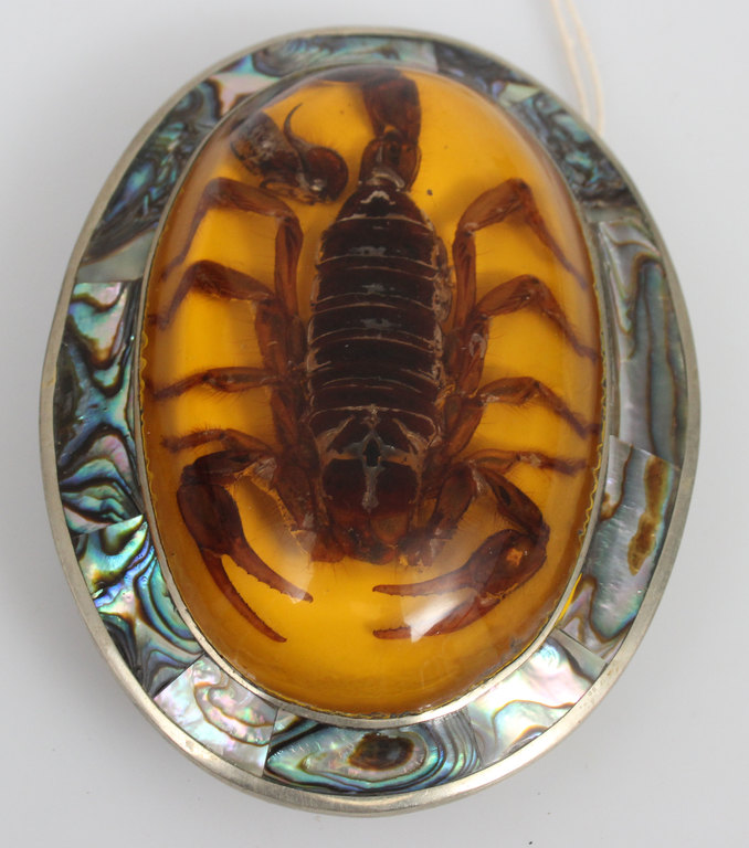 Belt buckle with scorpion