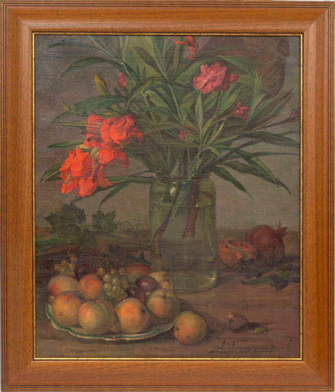 Still life with peaches  