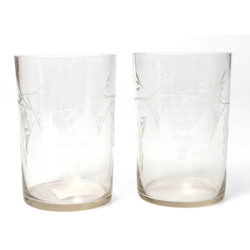 Iļguciema glass factory glasses (2 pcs) with a grape motif