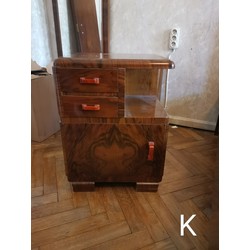 Walnut veneer cabinet/nightstand