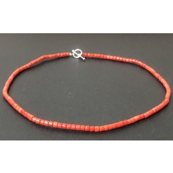 Coral necklace with silver clasp