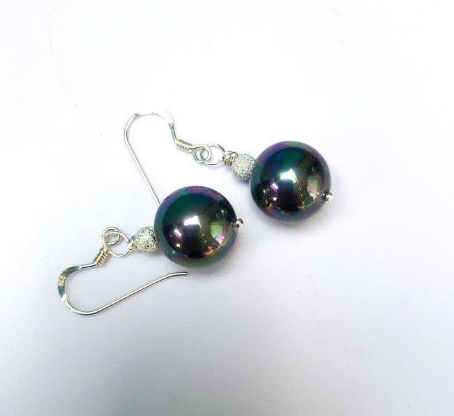 Silver earrings - Shell balls