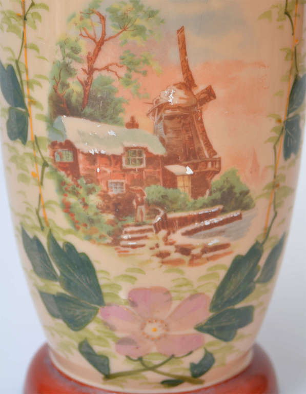 Hand painted Art Nouveau vase