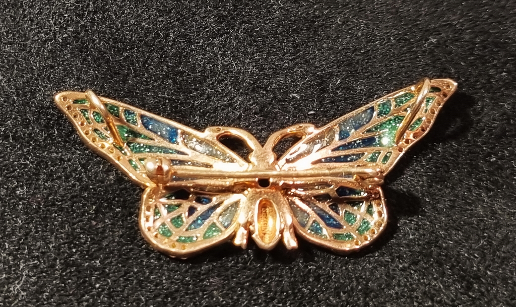 Gold-plated silver brooch - pendant 
