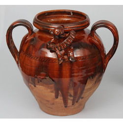 Керамическая ваза с медведем и гармошкой