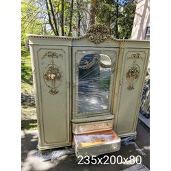 Painted wooden cabinet with mirror