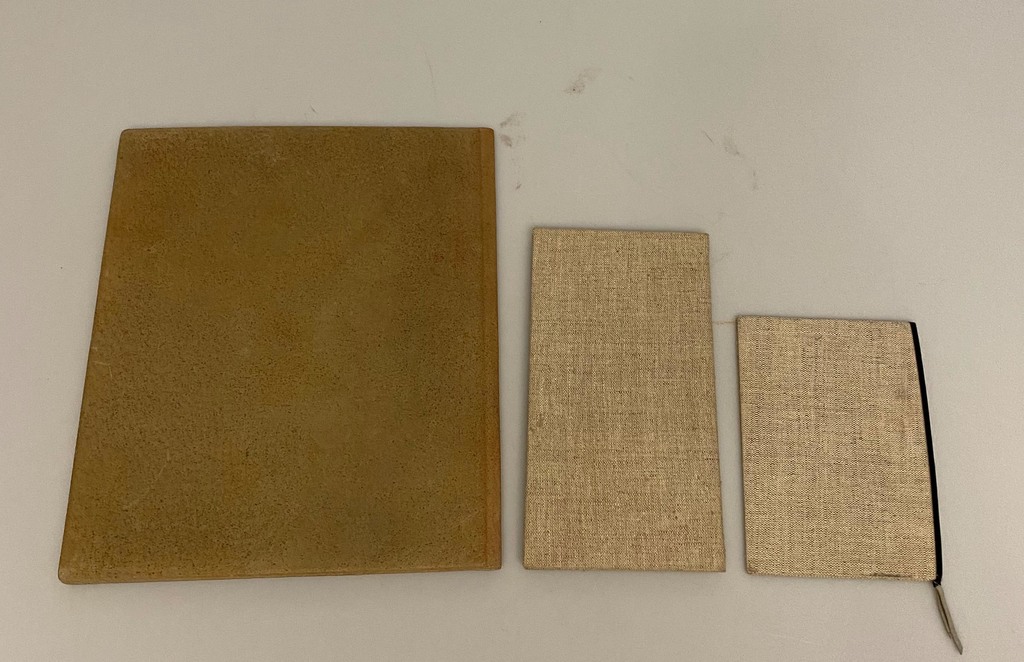 Leather, linen fabric folders (11 pcs)