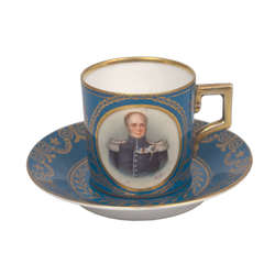 Porcelain cup and saucer with a portrait of the Russian Emperor Alexander