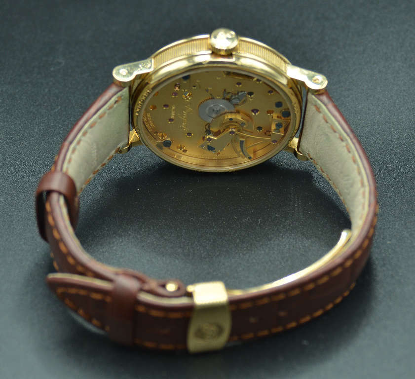 Мужские золотые наручные часы Breguet Tradition с кожаным ремешком