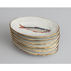 Set of six Kuznetsov plates ''Fish'' (6 pcs.)