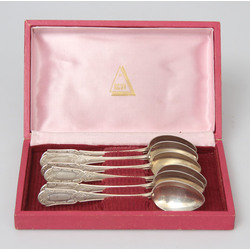 Set of six silver spoons