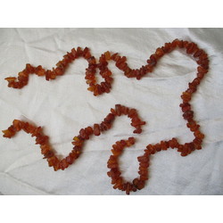 Beads made of raw amber. Length 90 cm. Weight 40 gr.