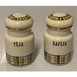 Porcelain storage containers for tea and coffee (2 pcs)