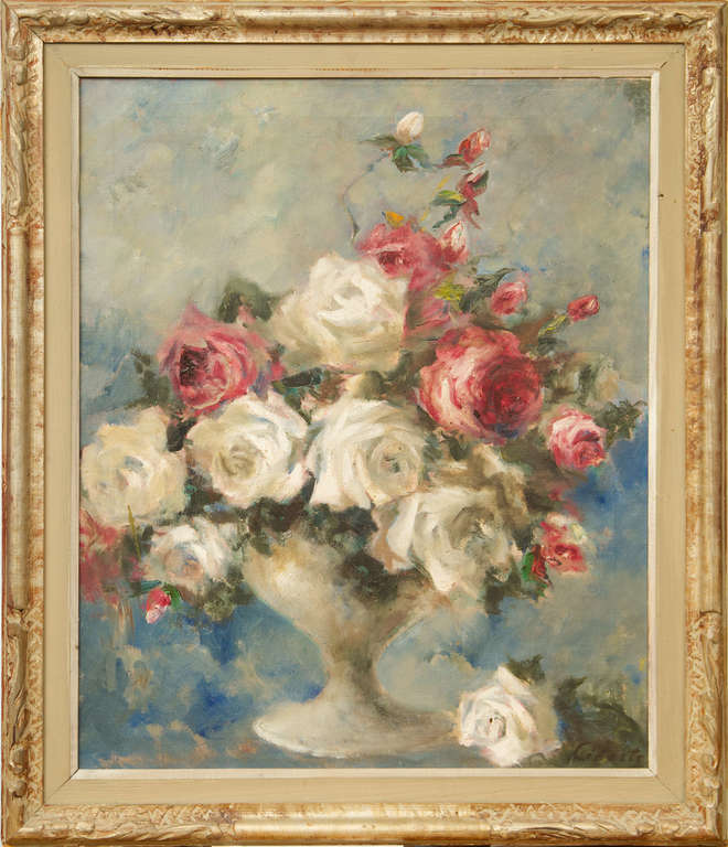 Roses in a white  vase