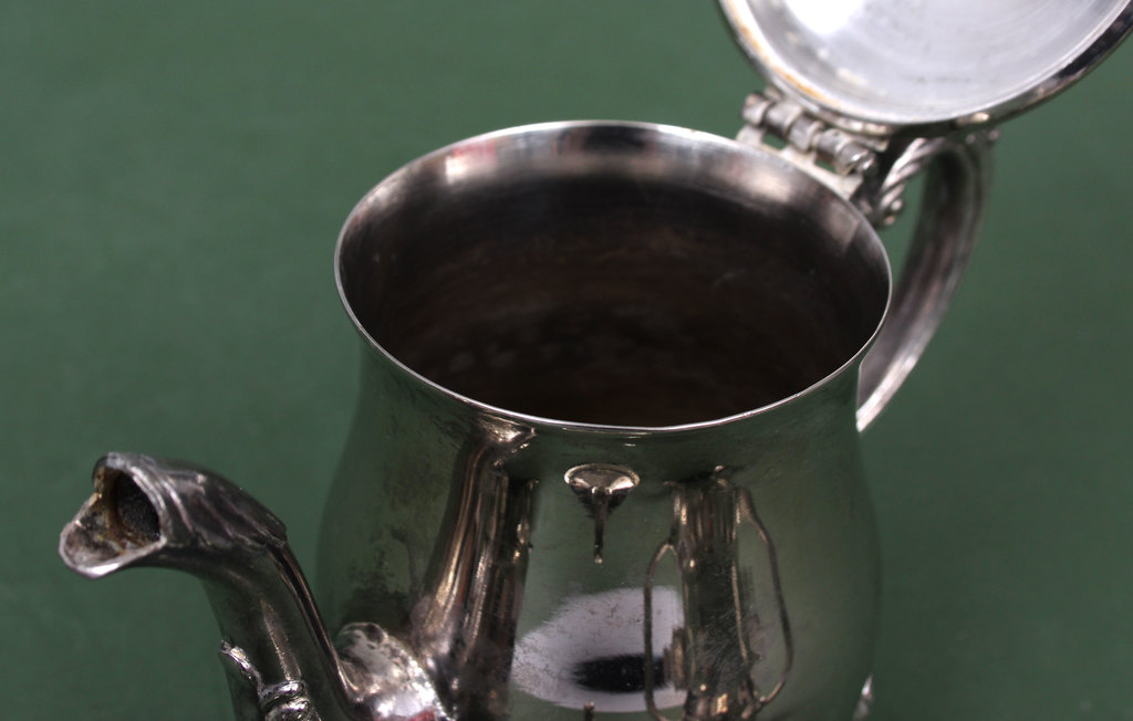 Metal serving set - jug, sugar bowl and cream tray