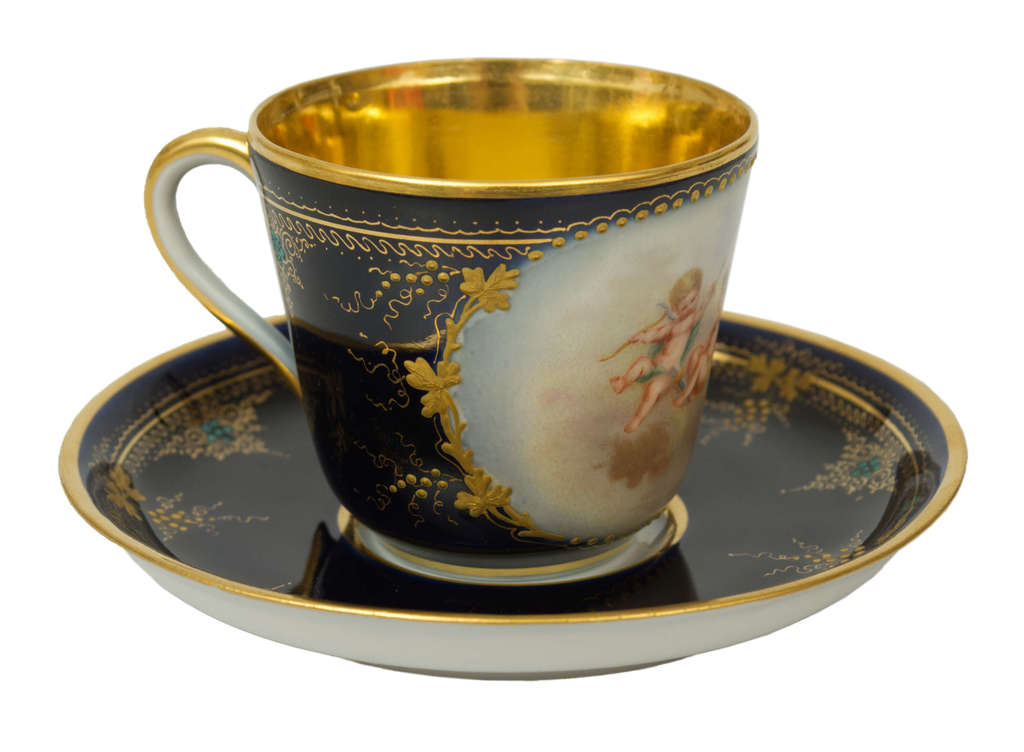 Porcelain cup with saucer