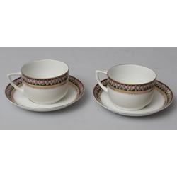 Porcelain cups with saucers (2 pcs)