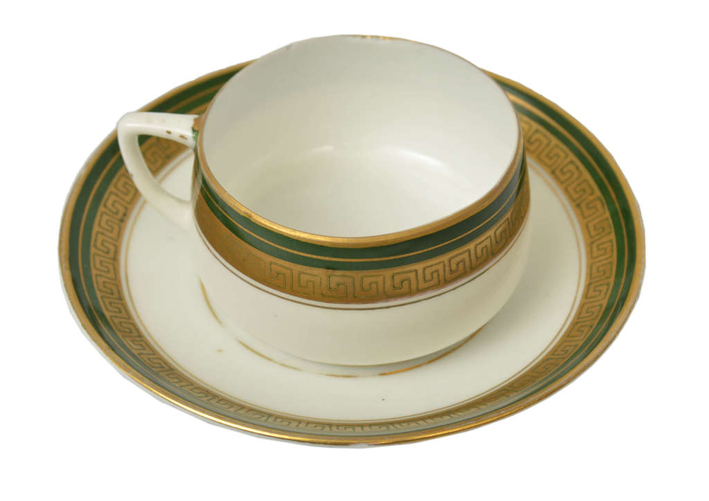 Porcelain teacup with saucer