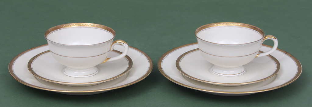 Porcelain cups, saucers and plates (for 2 persons)