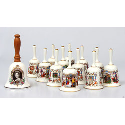 Decorative porcelain bells (12 + 1 pcs)